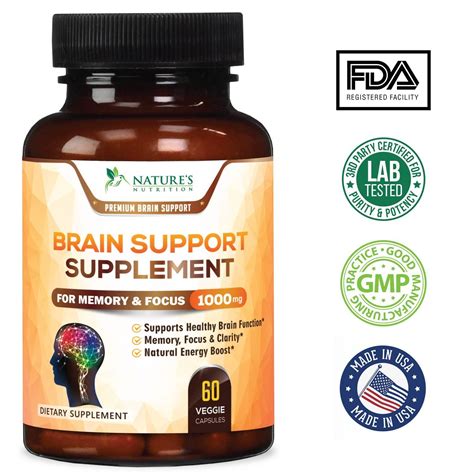 Premium Brain Support Supplement Extra Strength Brain Memory Pills for Focus and Clarity ...