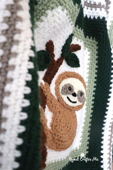 Crochet Sloth Blanket - Repeat Crafter Me