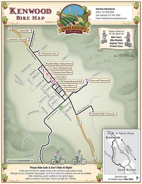 SONOMA VALLEY BIKE TOUR MAPS