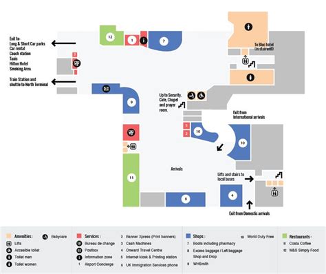 Gatwick South Terminal Maps - Gatwick Airport Guide | Airport guide, Gatwick airport, Gatwick