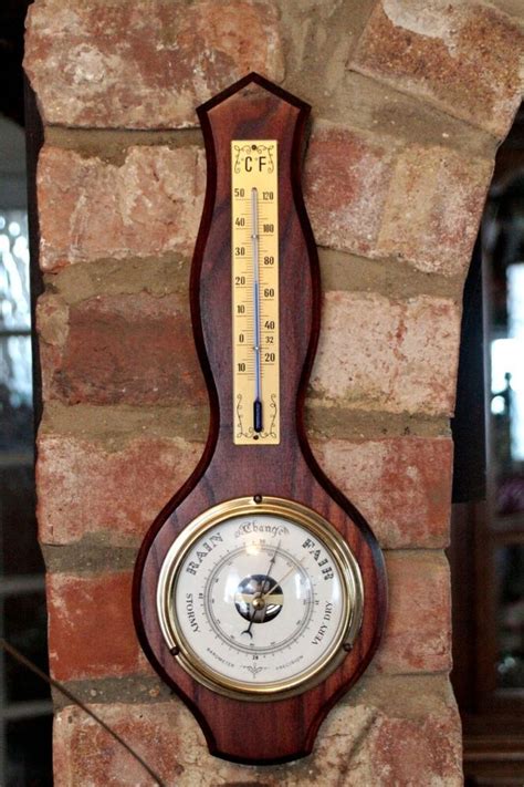 Vintage English Wall Barometer with Thermometer | Antique wall clock ...