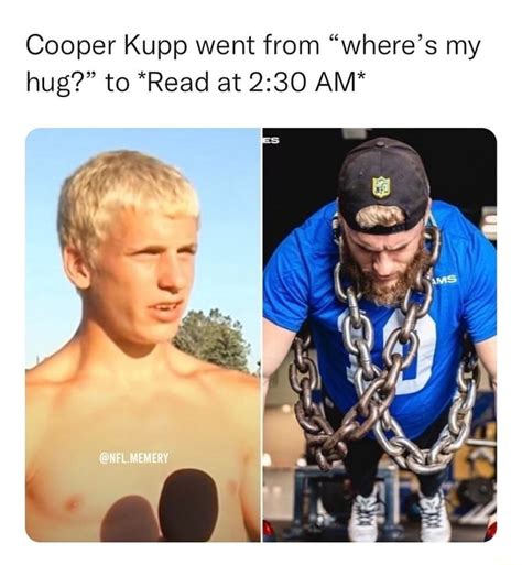 Cooper Kupp went from "where's my hug?" to "Read at AM* @NFL.MEMERY - iFunny