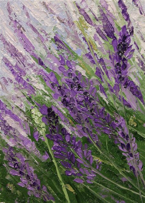 Lavender Original Oil Painting Small Floral Painting 7 | Etsy