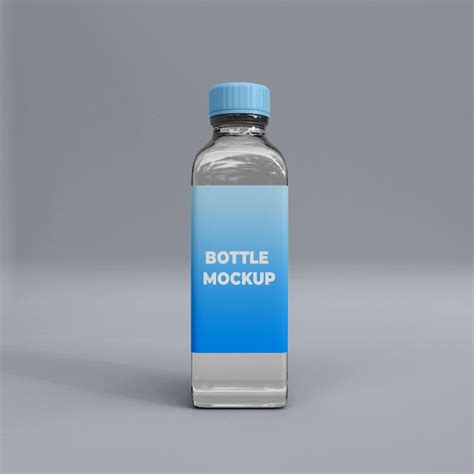 Premium PSD | Transparent glass bottle mockup template