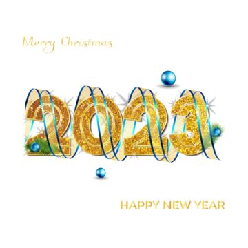 Golden New Year And Merry Christmas 2023 Invitation, Happy New Year ...