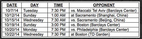 Brooklyn Nets 2014-15 preseason schedule includes two games in China ...