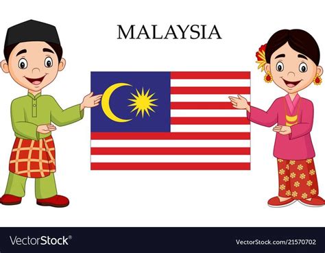 Vector illustration of Cartoon Malaysia couple wearing traditional costume. Download a Free ...