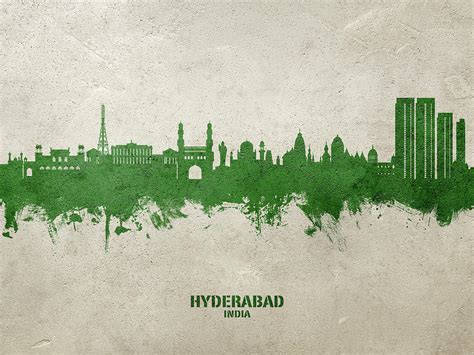 Hyderabad Skyline India #12 Digital Art by Michael Tompsett - Pixels