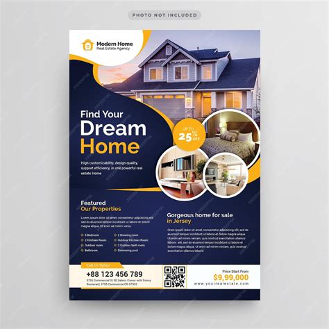 Premium PSD | Real estate flyer design template