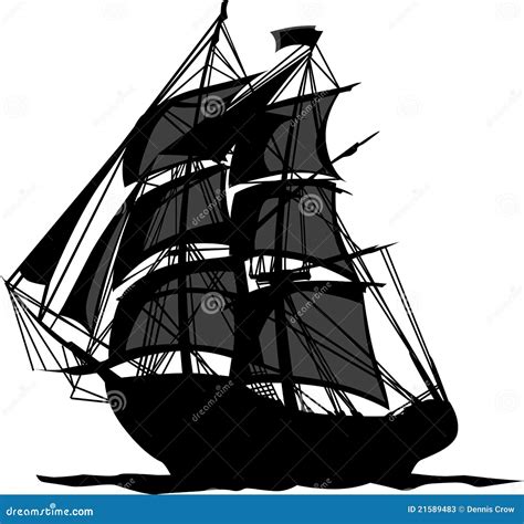 Pirate Ship With Sails Vector Illustration Stock Photos - Image: 21589483