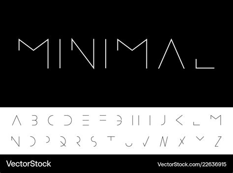 Minimal font - modern futuristic design Royalty Free Vector