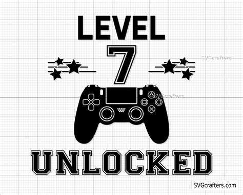 Level 7 Unlocked svg 7th Birthday Boy Seven Years Old Gamer Funny Kids Computer Video Game Svg ...