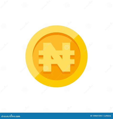 Nigerian Naira Currency Symbol on Gold Coin Flat Style Stock Vector ...