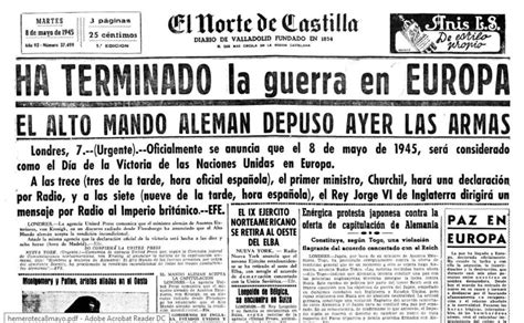 Hemeroteca: así contó El Norte el final de la II Guerra Mundial en 1945 | El Norte de Castilla