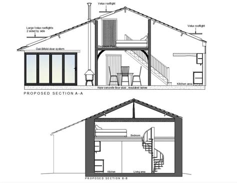 House Cross Section Drawing - Cadbull