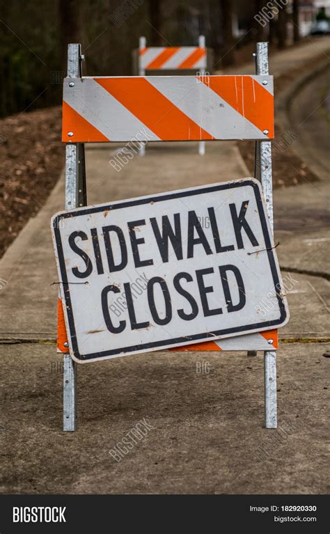 Sidewalk Closed Sign Image & Photo (Free Trial) | Bigstock