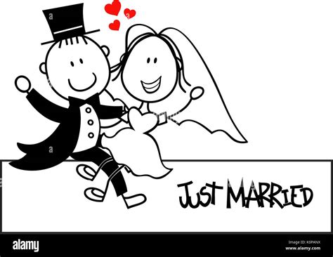 bridal couple cartoon isolated on white background, ideal for funny ...