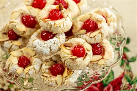 Gluten-free Greek Christmas Cookies (Almond & Cherry Amygdalota) - Dimitras Dishes