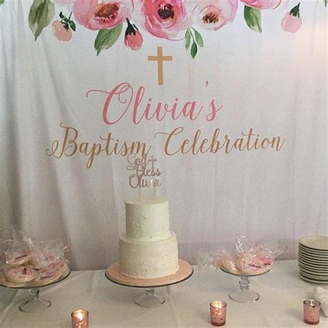 Baptism Backdrop, Girl Baptism Banner, Baptism Photo Booth Services & More - Blushing Drops