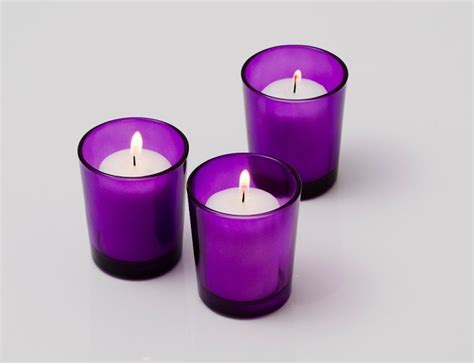 Wholesale Votive Candles : Bulk 72 Holders 72 Votive Candles | Purple votive candle holders ...