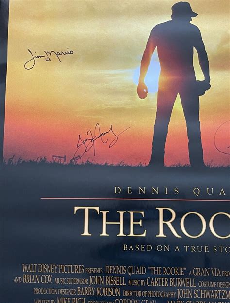 DISNEY'S THE ROOKIE MOVIE POSTER CAST HAND SIGNED Dennis Quaid JIMMY ...