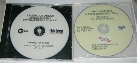 Andrea Bocelli DVD, Statue of Liberty Concert From 2000, Sarah ...