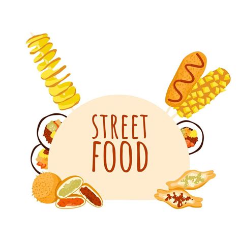 Asian street food bun shaped border. Korean street food festival frame banner, logo flyer ...