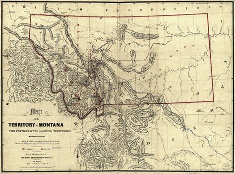 1865 Map of Montana Territory Mixed Media by Zack Sybert - Fine Art America