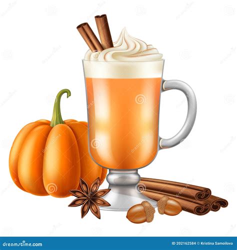 Pumpkin Spice Latte. Vector Illustration. Stock Vector - Illustration of coffee, background ...