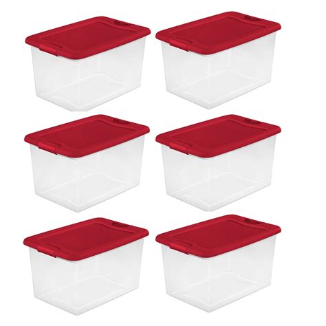 Sterilite 64 Qt. Christmas Holiday Latch Lid Storage Bin Container Tote ...