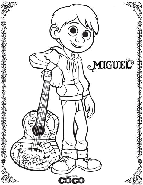 Miguel Rivera - Coco Coloring Pages for Kids