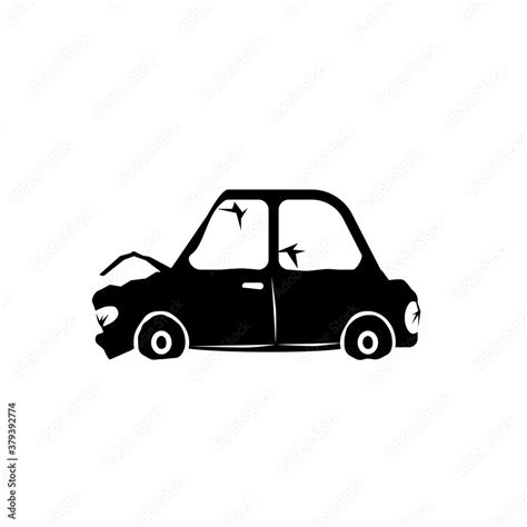 Junk car silhouette icon. Clipart image isolated on white background. Stock Vector | Adobe Stock