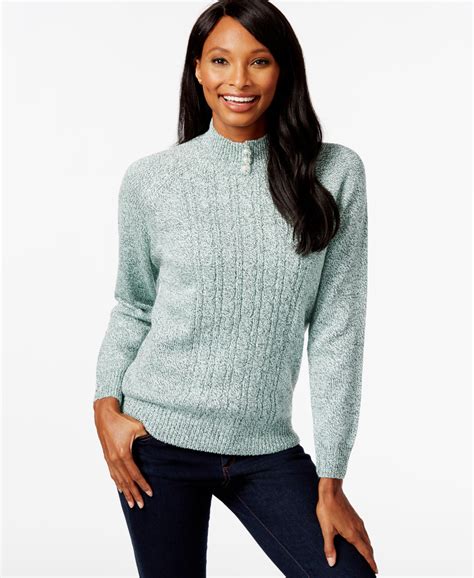 Karen Scott Marled Pearl-Neck Sweater, Only at Macy's - Sweaters - Women - Macy's | Clothes for ...