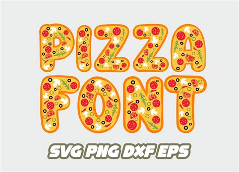 Pizza Font Pizza Svg Cooking Svg Kitchen Font Pizza Slice - Etsy