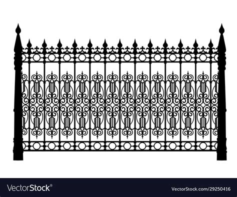 Black metal fence Royalty Free Vector Image - VectorStock