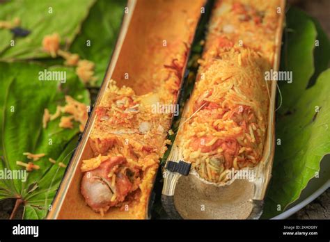 araku famous bamboo chicken ,bamboo biryani Stock Photo - Alamy