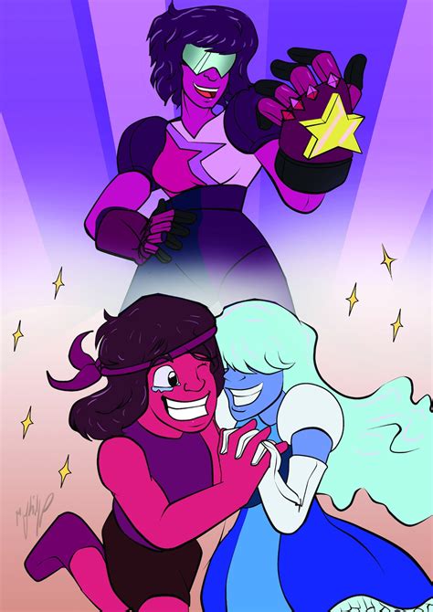 Steven Universe Sapphire and Ruby Fusion A4 Print - Etsy