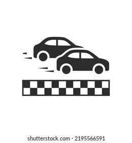 Car Racing Icon Monochrome Black White Stock Vector (Royalty Free ...