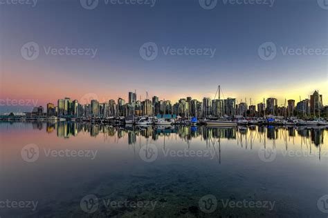 Vancouver Downtown Skyline at dusk from Stanley Park, Canada. 16164078 ...