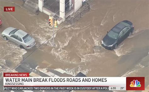 Giant water main break floods a dozen blocks in Philadelphia | The Independent