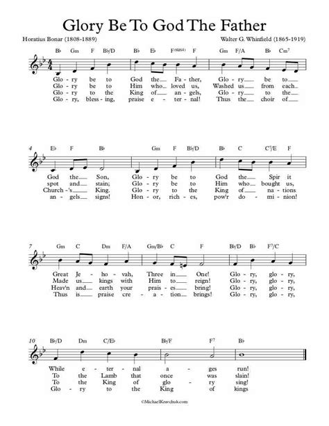 Free Lead Sheet – Glory Be To God The Father(Worcester) – Michael Kravchuk