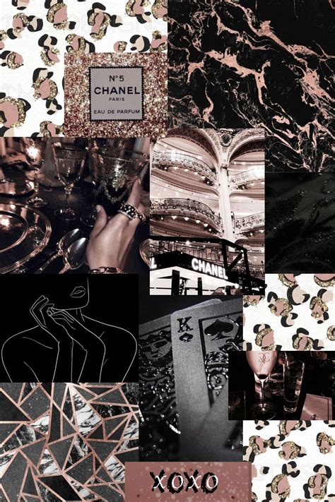 Rose Gold, Black, Cheetah Aesthetic Mood Board | Rose gold wallpaper ...