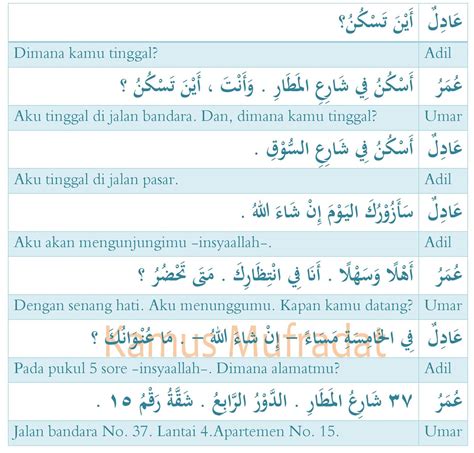 Contoh Percakapan Bahasa Arab Sehari Hari Dan Artinya – Berbagai Contoh