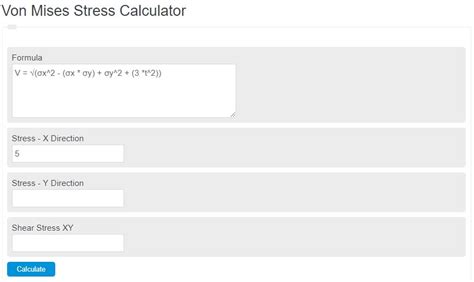 Von Mises Stress Calculator - Calculator Academy