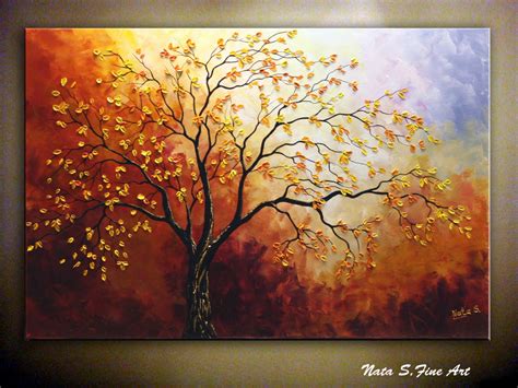 Original Autumn Tree Painting Abstract by NataSgallery on Etsy