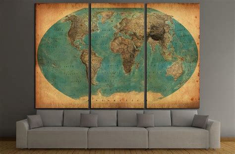 Old World Map №1458 Canvas Print Map Canvas Print, World Map Canvas, World Map Wall Art, Wall ...