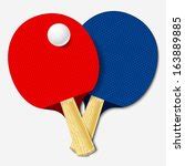 Image of Two table tennis bats with a ball | Freebie.Photography