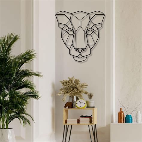Geometric Lion Face Metal Wall Art | MAIA HOMES