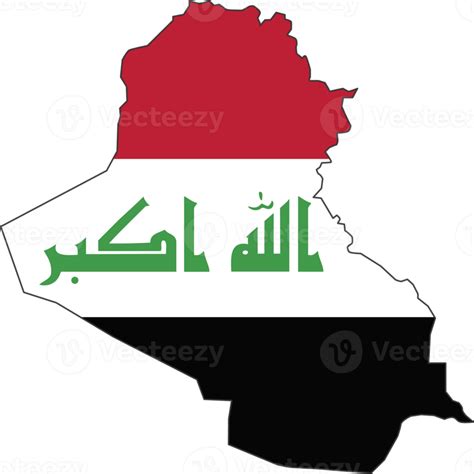 Iraq map city color of country flag. 12221817 PNG