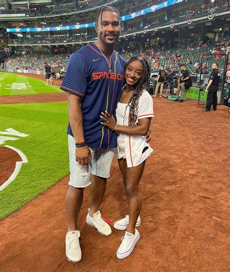 Simone Biles and Jonathan Owens Root for Houston Astros on Opening Day